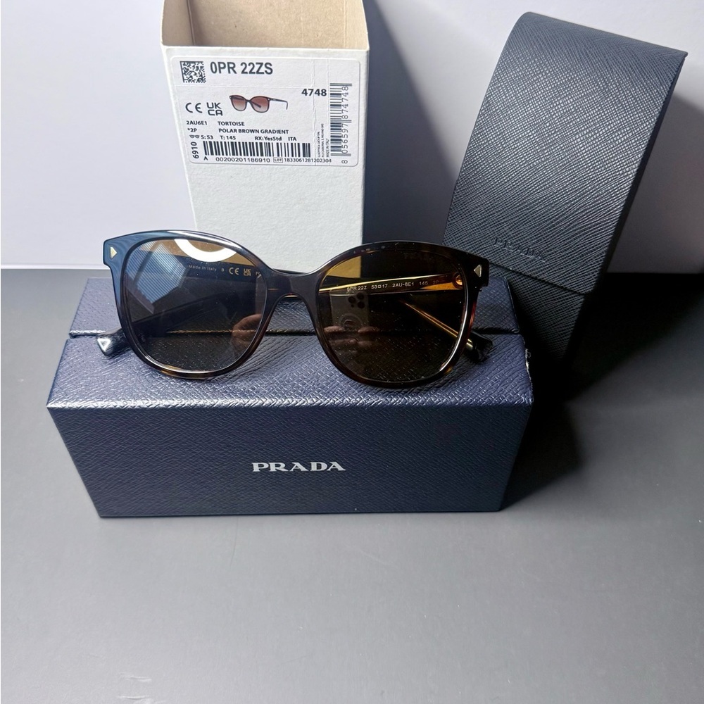 Prada PR 22ZS Tortoise Polarized Brown Gradient Sunglasses - Picture 4 of 8